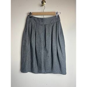 Nicole FARHI Grey Pleated Virgin Wool Blend Bubble Skirt Sz. 4